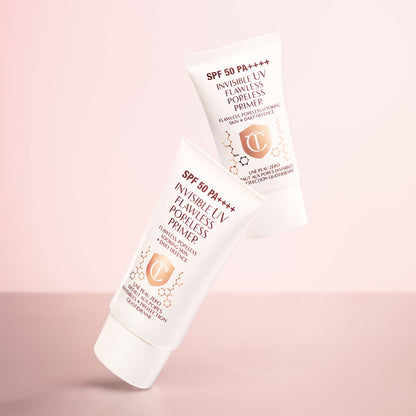 Both sizes of Invisible UV Flawless Poreless Primer SPF50: Supersized SPF Primer