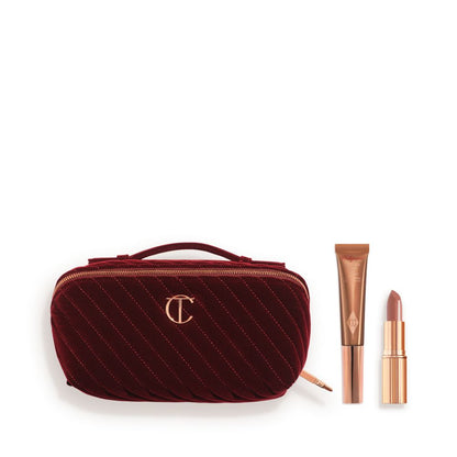 Super Nudes Sculpting Secrets + Large Makeup Bag with Liquid Contour + Nude Lipstick