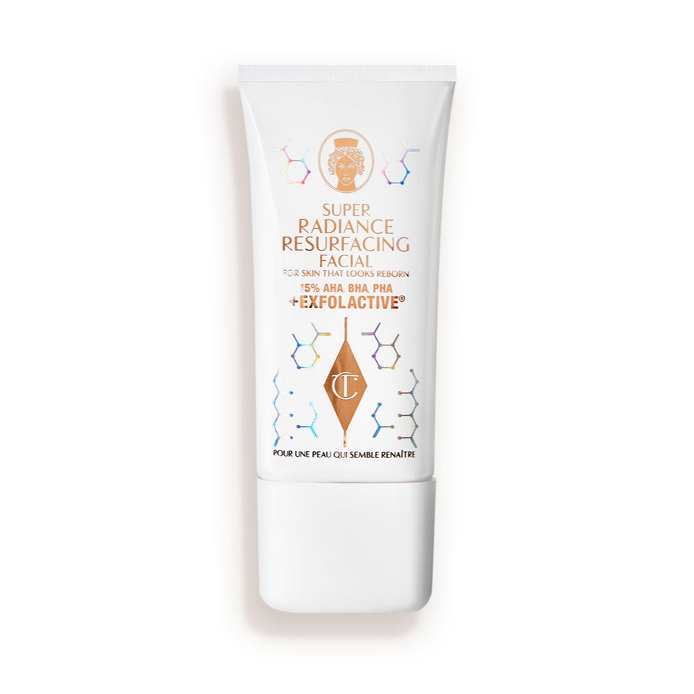 An exfoliating, wash-off, chemical mask in a white-coloured tube.