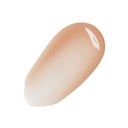 Swatch of a brown-champagne-coloured liquid exfoliating wash-off mask.