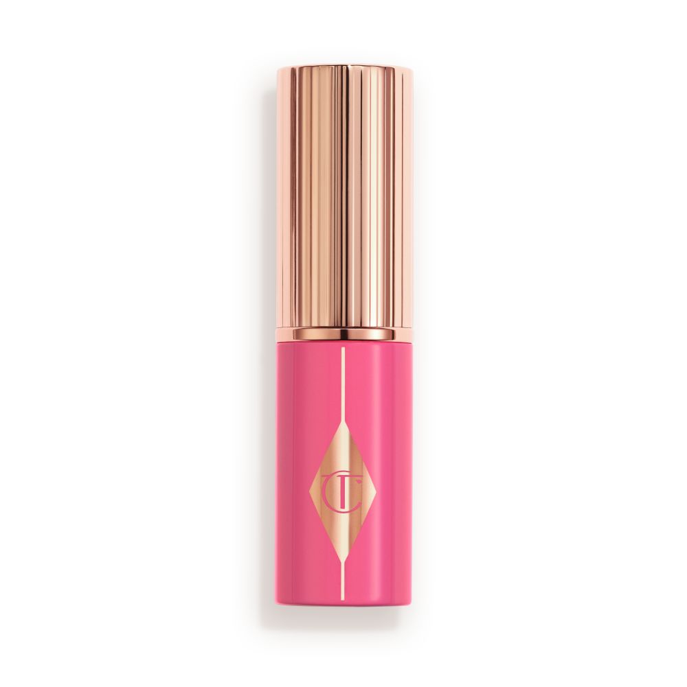 Pink turning handle with rose-gold lid and detailing.