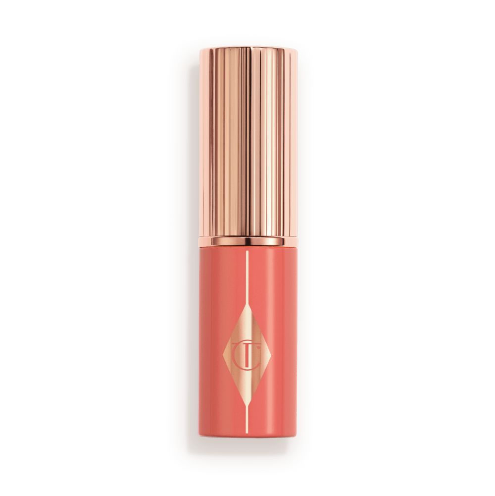 Peach turning handle with rose-gold lid and detailing.