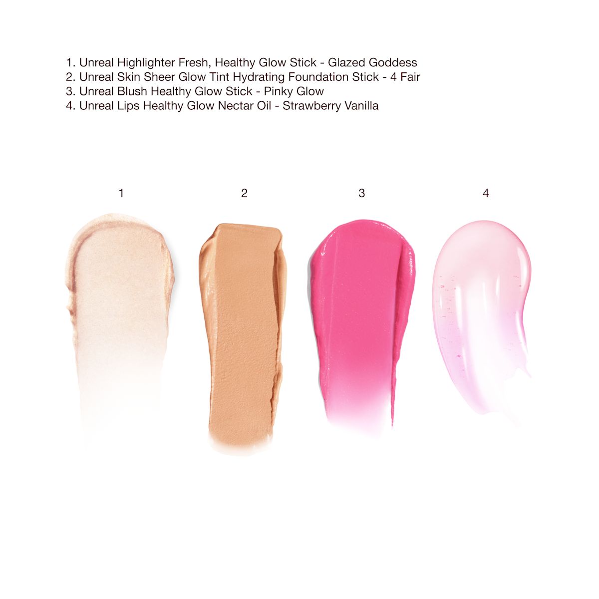 Unreal Highlighter + Foundation +Blush + Lip Bundle