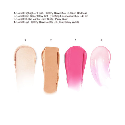 Unreal Highlighter + Foundation +Blush + Lip Bundle
