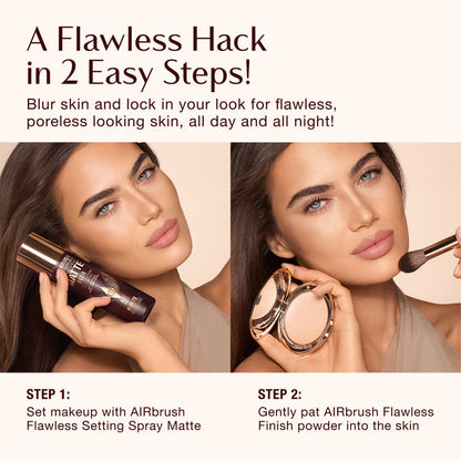 Matte Setting Spray Infographic 2 Step Routine