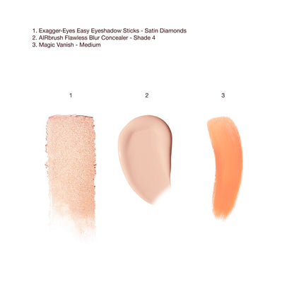 EXAGGER-EYES CORRECT + CONCEAL KIT SWATCHES