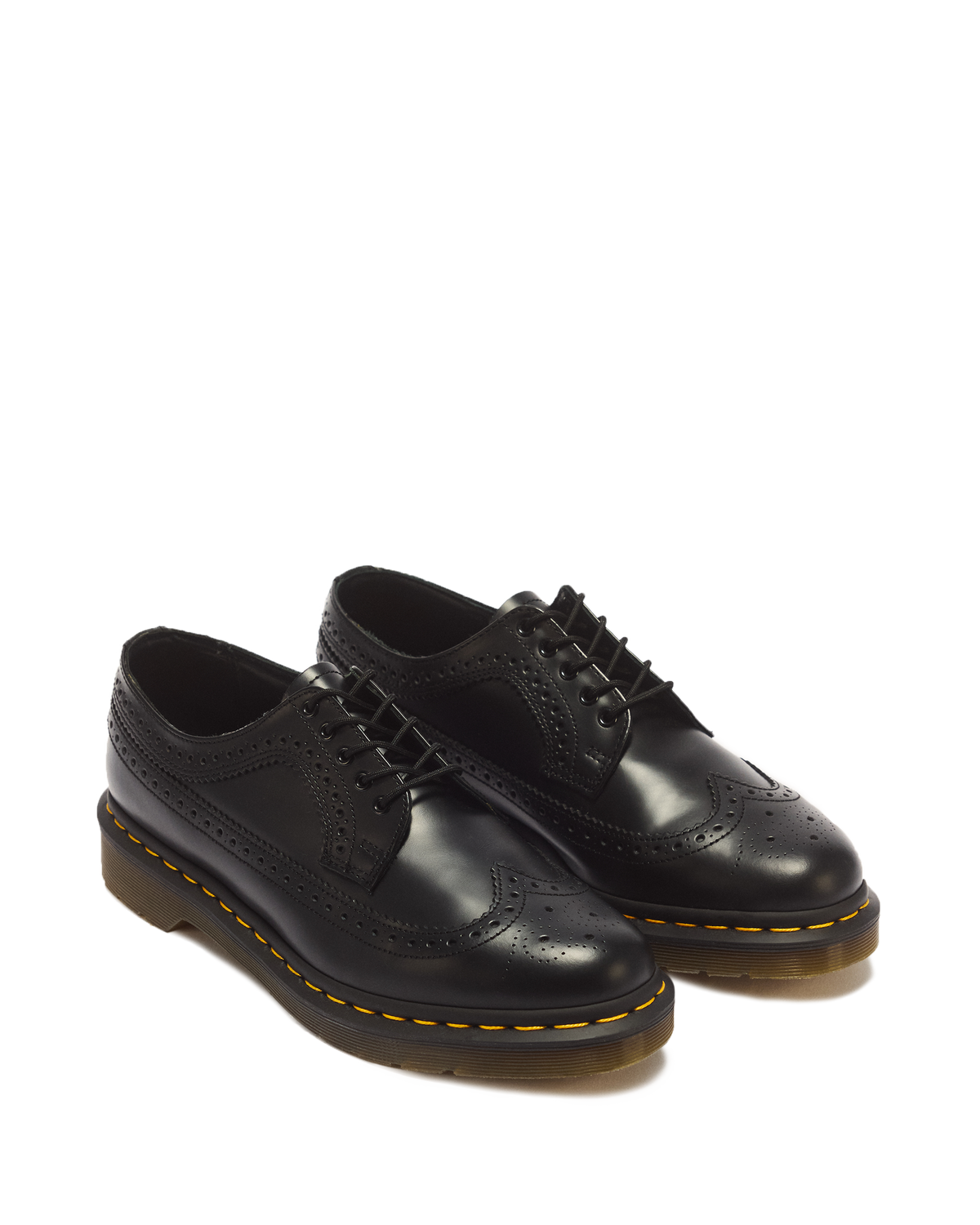 3989 Yellow Stitch Smooth Leather Brogue Shoes - view 5