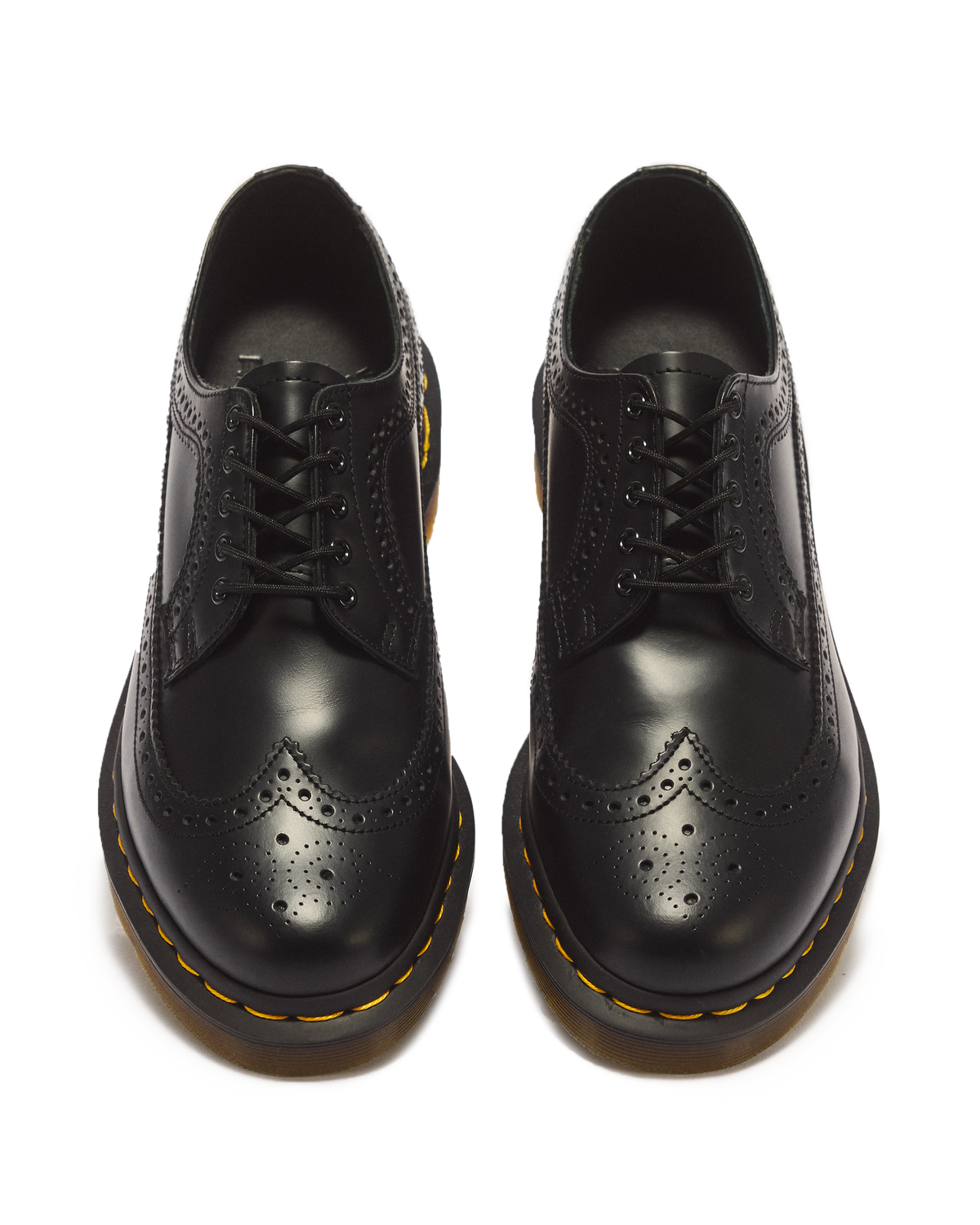 3989 Yellow Stitch Smooth Leather Brogue Shoes - view 4