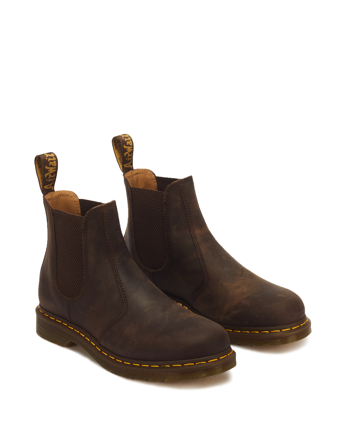 2976 Yellow Stitch Crazy Horse Leather Chelsea Boots - view 5