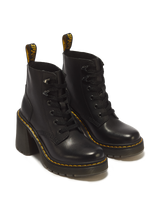 Jesy Sendal Leather Lace Up Flared Heel Boots - view 5