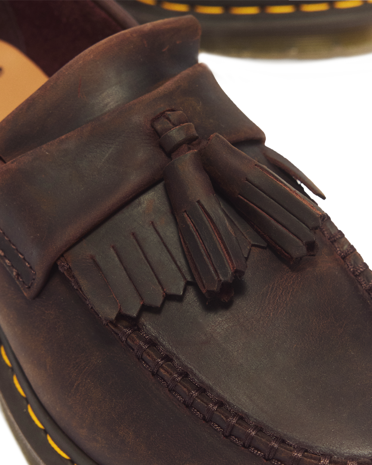 Adrian Crazy Horse Leather Tassel Loafers - view 3