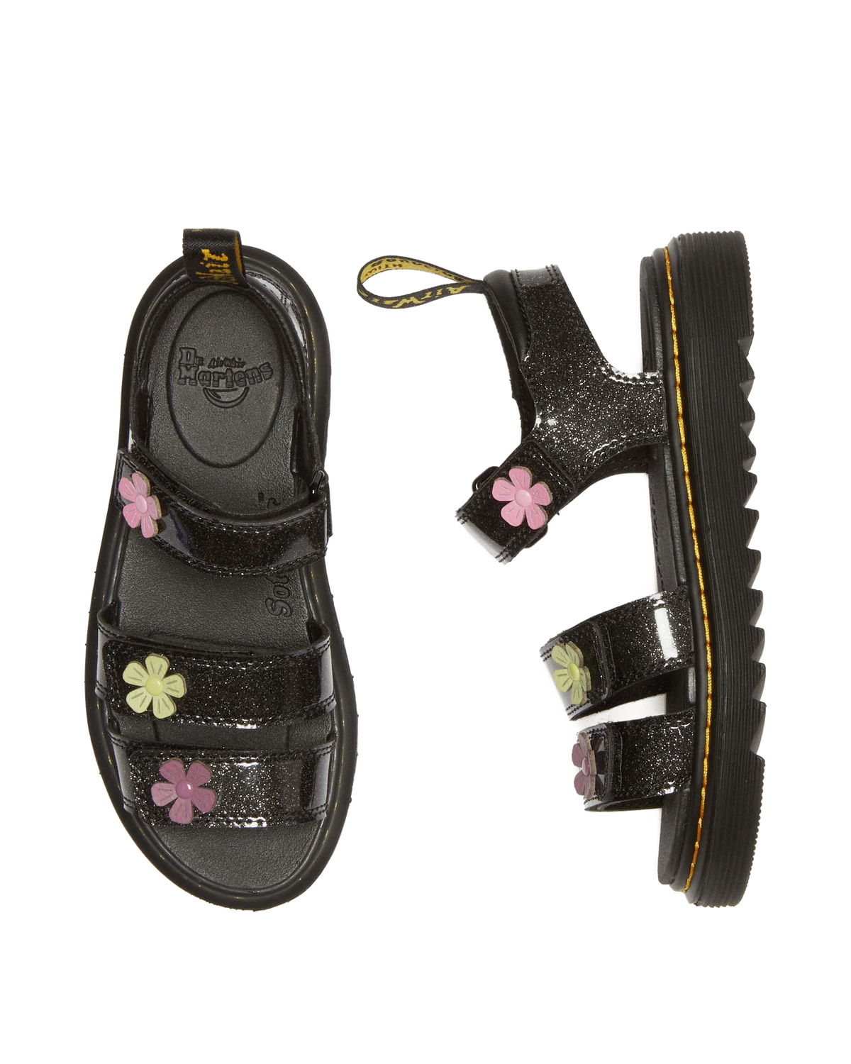 Junior Klaire Coated Glitter Velcro Sandals - view 3
