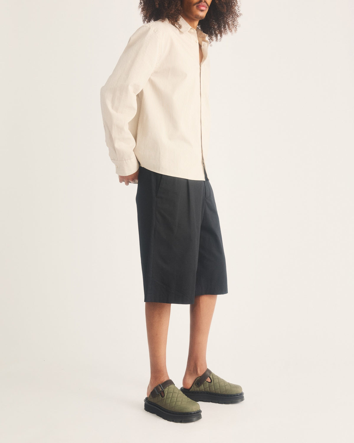 Zebzag Quilted Canvas Platform Mules - view 3