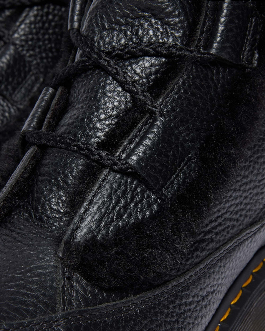 Buzz Lace Up Faux Fur Lined Grizzly Leather Boots - view 2
