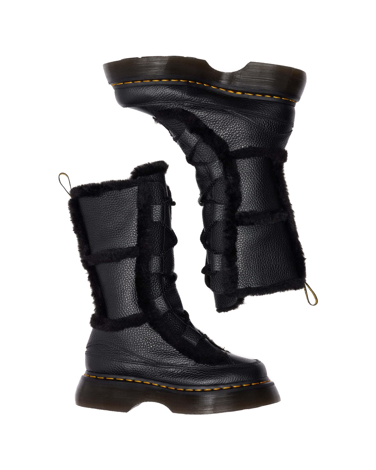 Buzz Lace Up Faux Fur Lined Grizzly Leather Boots - view 3