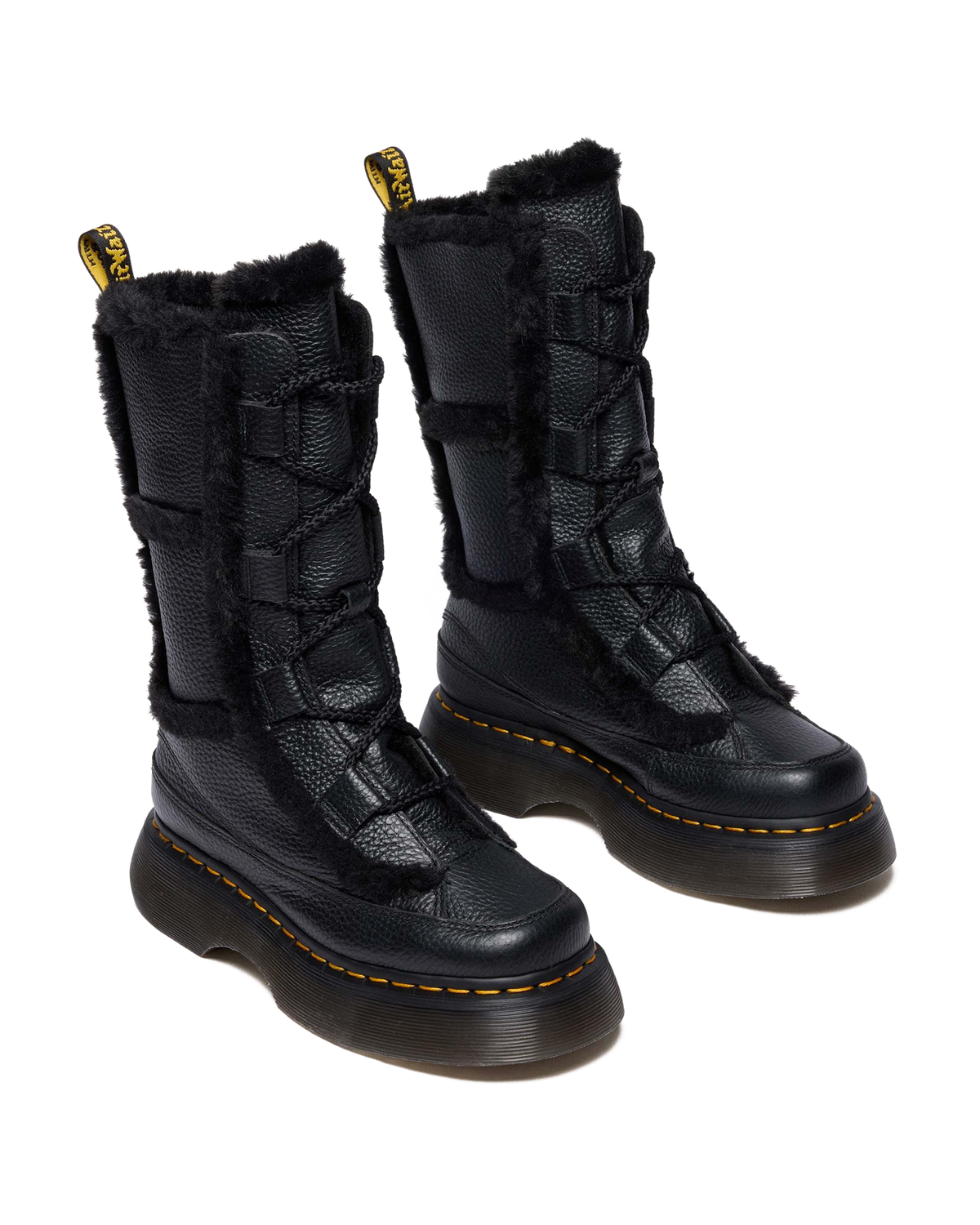 Buzz Lace Up Faux Fur Lined Grizzly Leather Boots - view 4