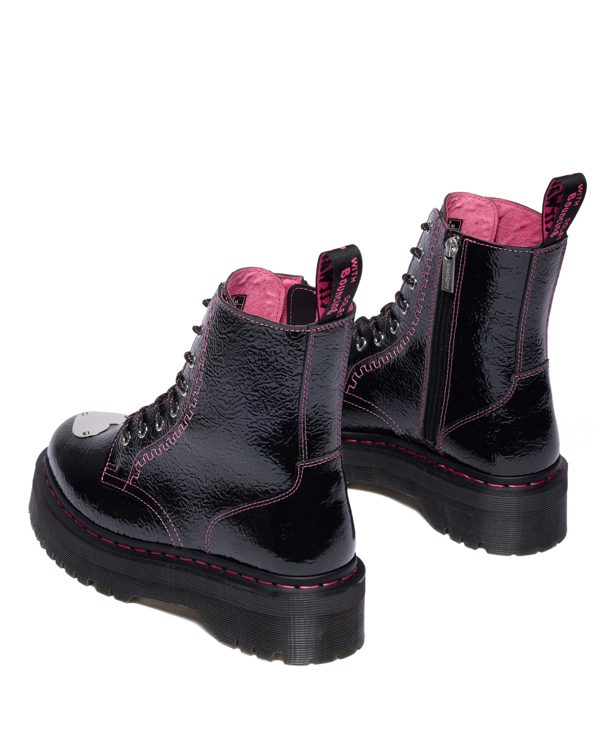 Jadon Distressed Patent Leather Platform Boots - view 5