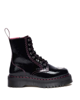 Jadon Distressed Patent Leather Platform Boots - view 1