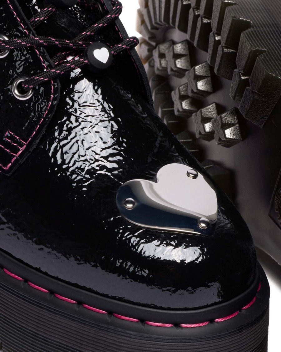 Jadon Distressed Patent Leather Platform Boots - view 2