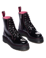 Jadon Distressed Patent Leather Platform Boots - view 4