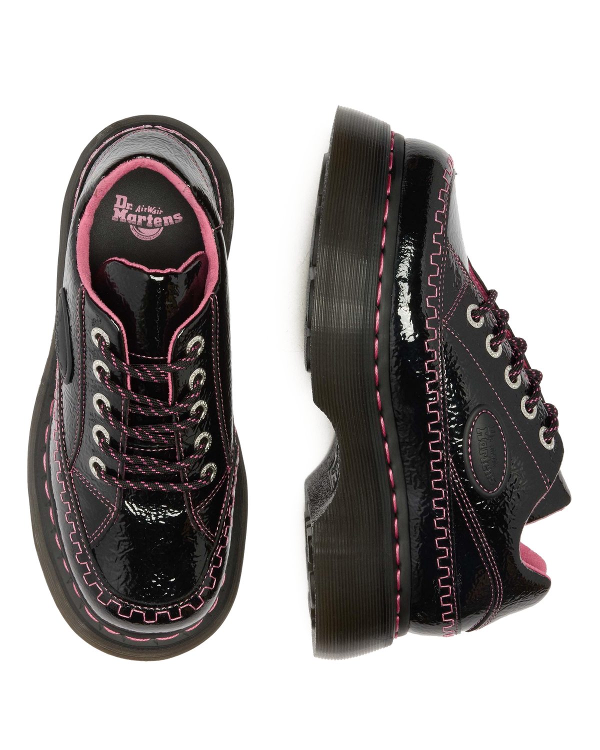 Buzz 5-Eye Distressed Patent Leather Shoes - view 3