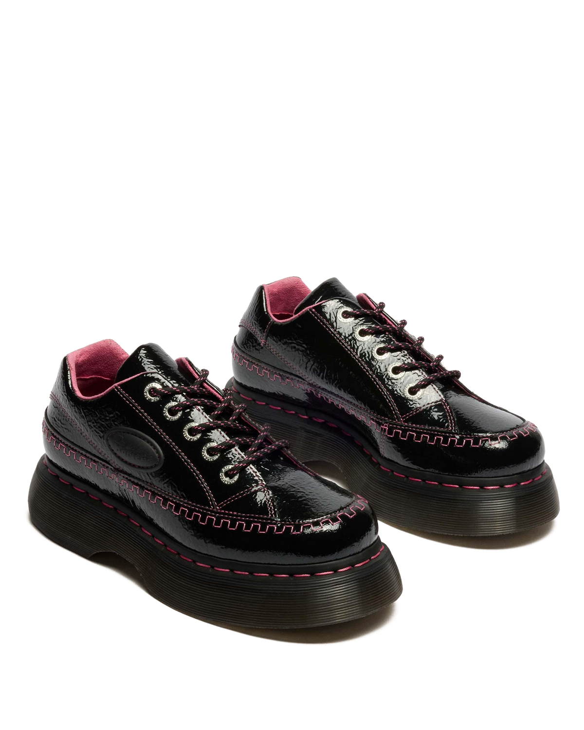 Buzz 5-Eye Distressed Patent Leather Shoes - view 4