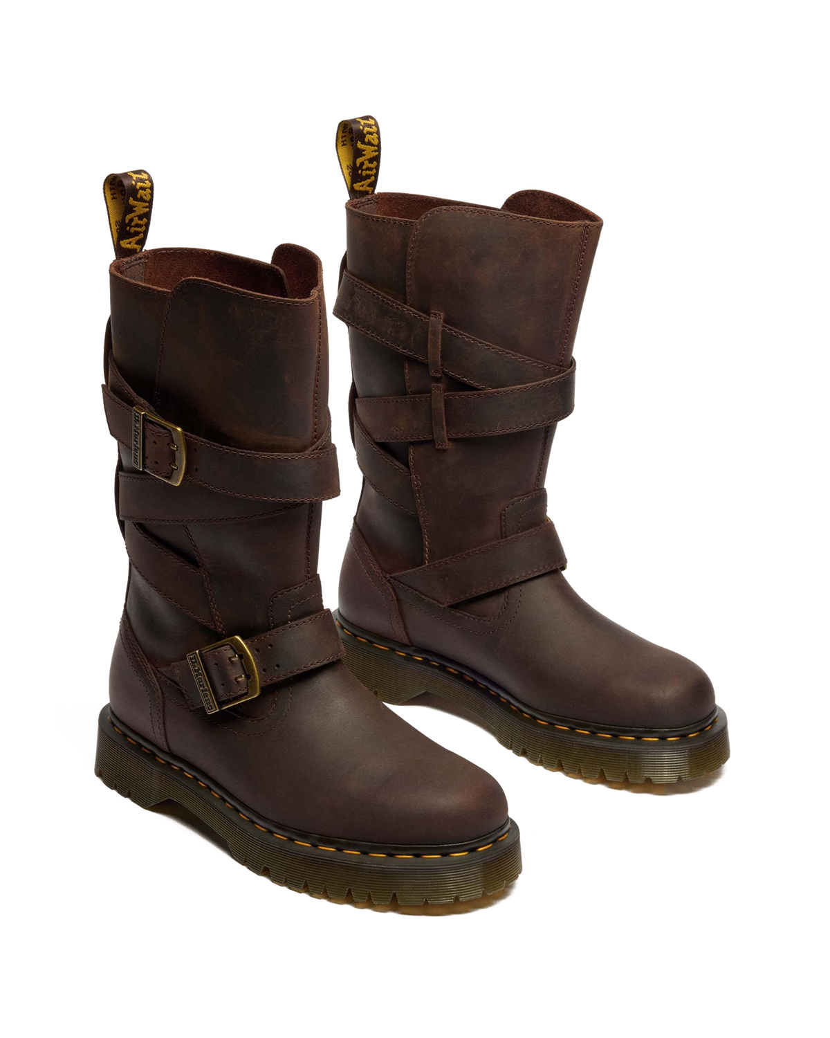 Anistone Two Strap Crazy Horse Leather Biker Boots - view 4