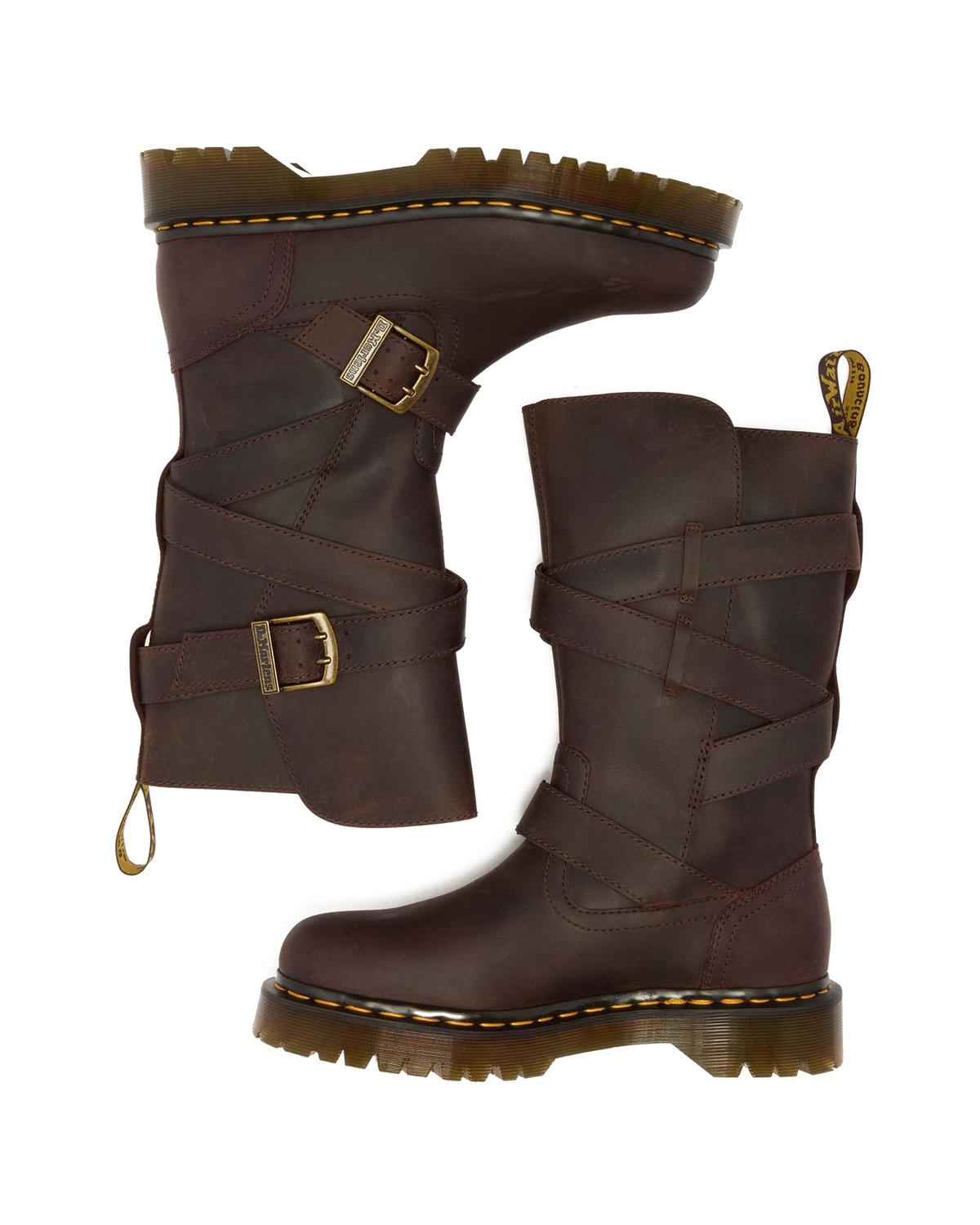 Anistone Two Strap Crazy Horse Leather Biker Boots - view 3