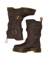 Anistone Two Strap Crazy Horse Leather Biker Boots - view 3