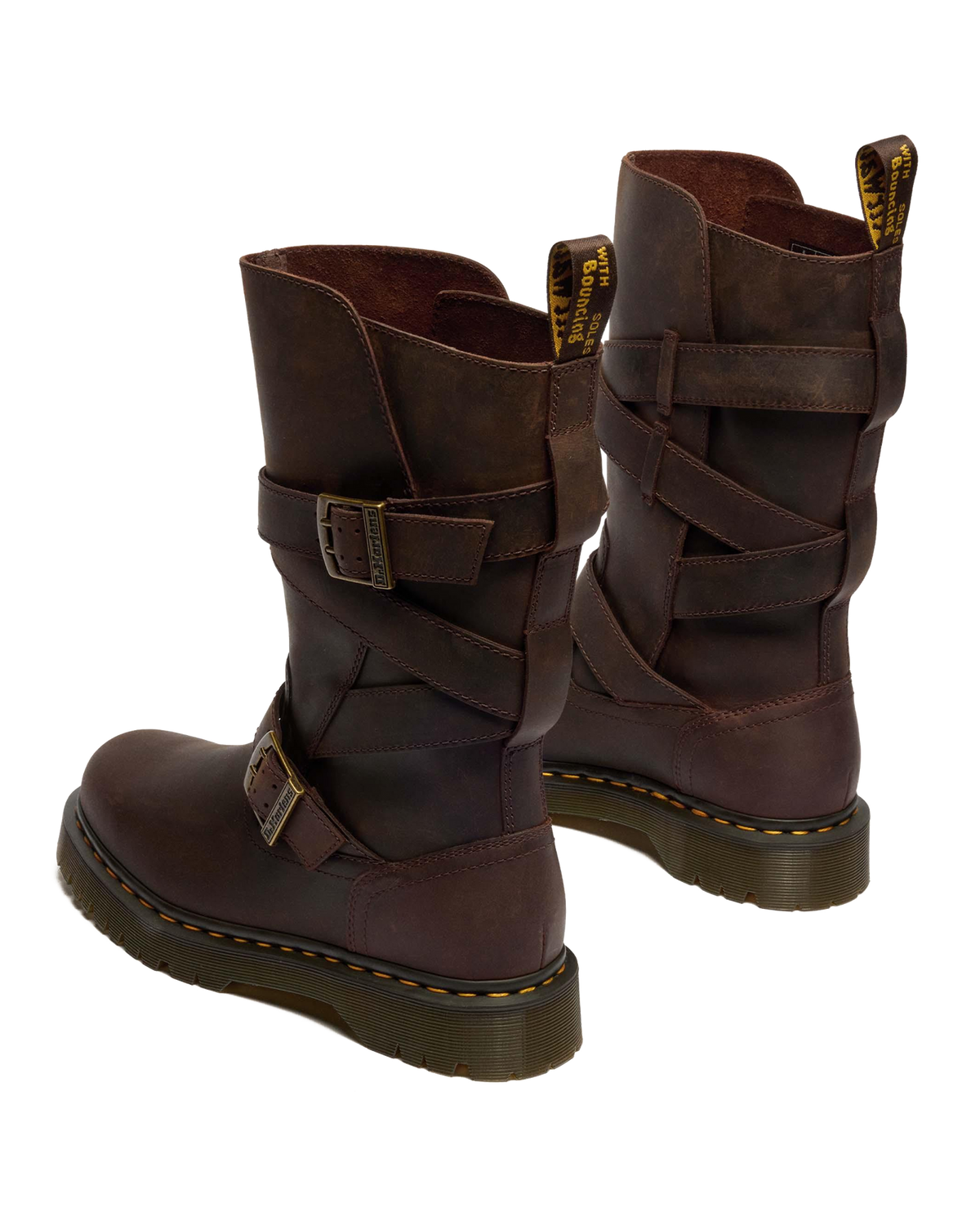 Anistone Two Strap Crazy Horse Leather Biker Boots - view 5