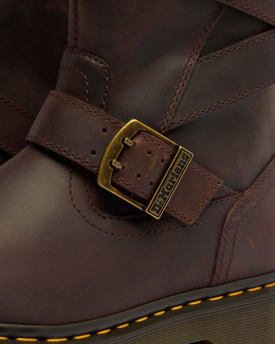 Anistone Two Strap Crazy Horse Leather Biker Boots - view 2