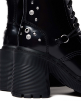 CHESNEY STUDDED BUTTERO LEATHER FLARE HEEL BOOTS - view 7