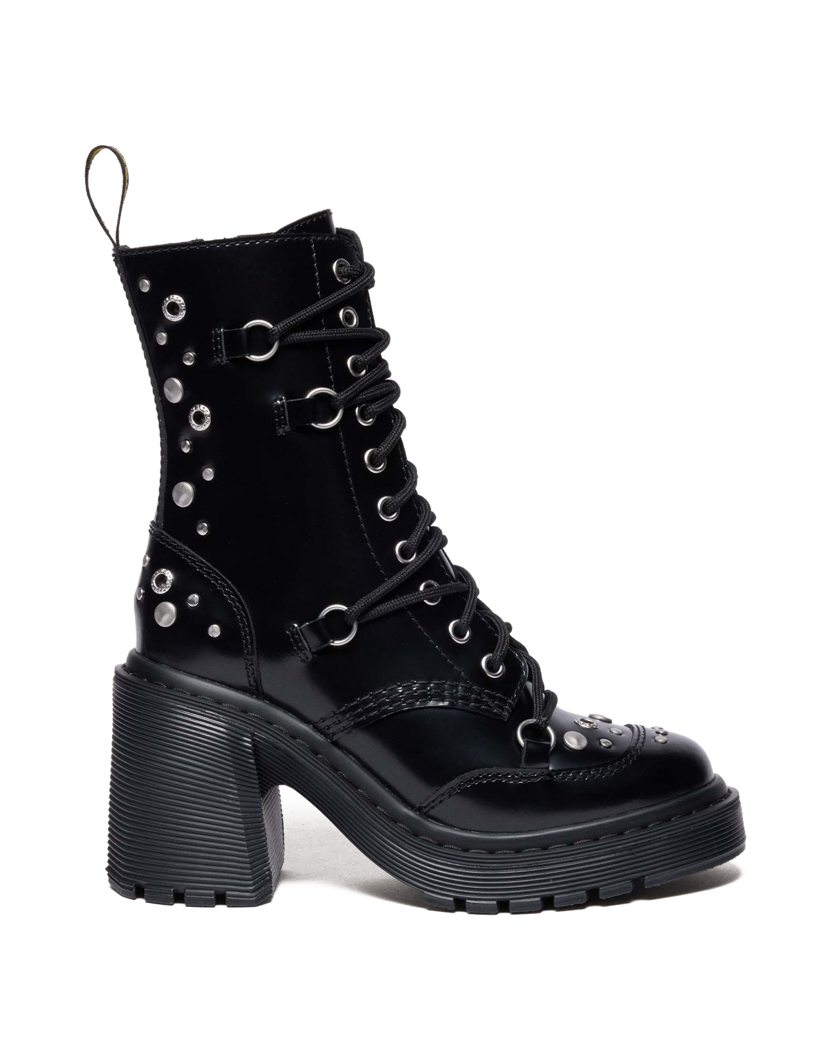 CHESNEY STUDDED BUTTERO LEATHER FLARE HEEL BOOTS - view 1