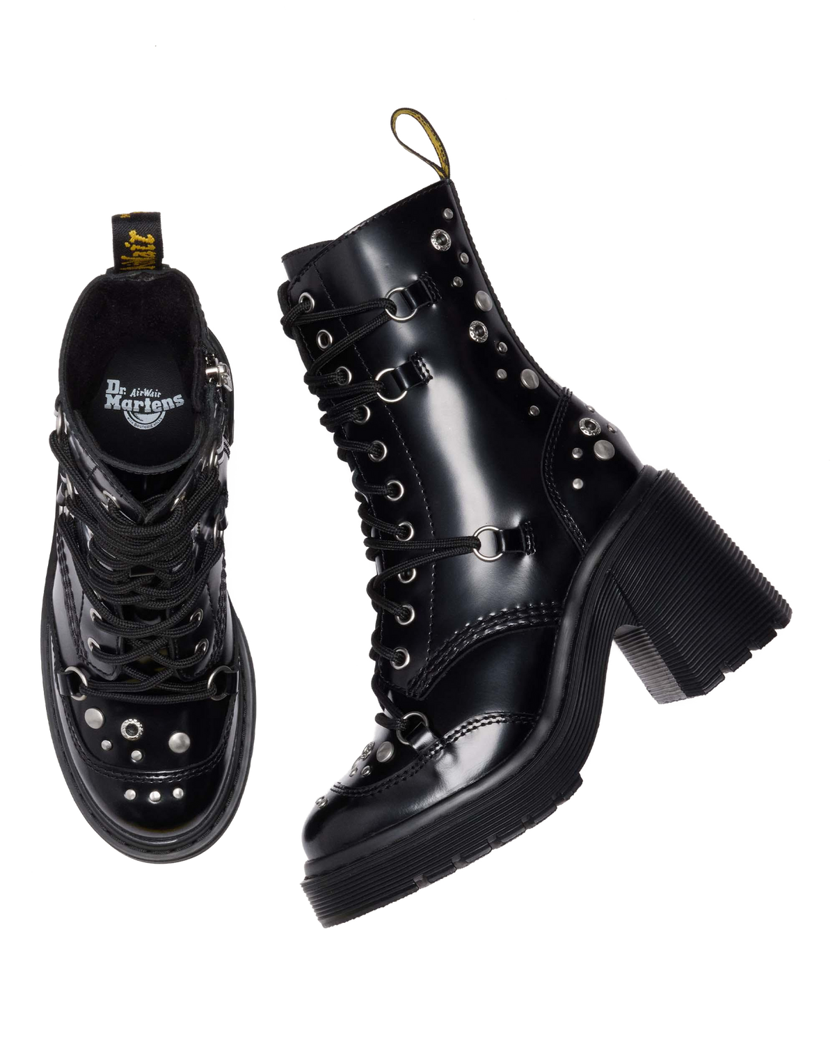 CHESNEY STUDDED BUTTERO LEATHER FLARE HEEL BOOTS - view 3