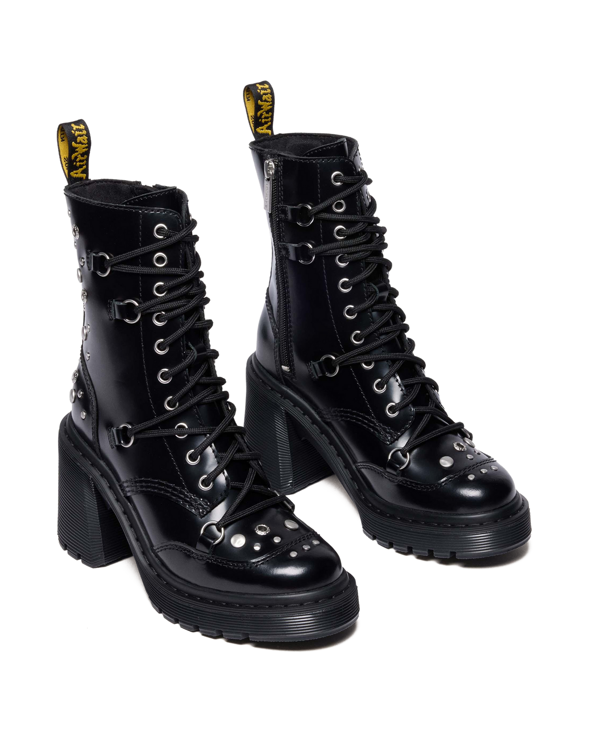 CHESNEY STUDDED BUTTERO LEATHER FLARE HEEL BOOTS - view 4