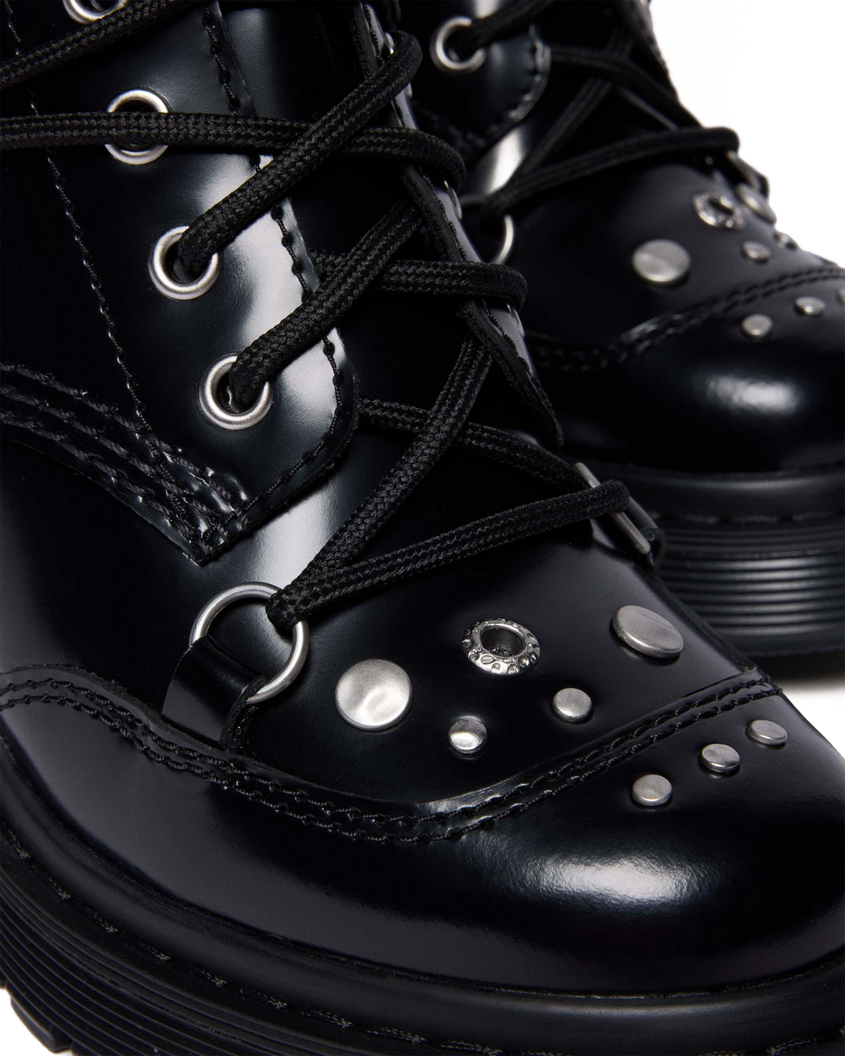CHESNEY STUDDED BUTTERO LEATHER FLARE HEEL BOOTS - view 2