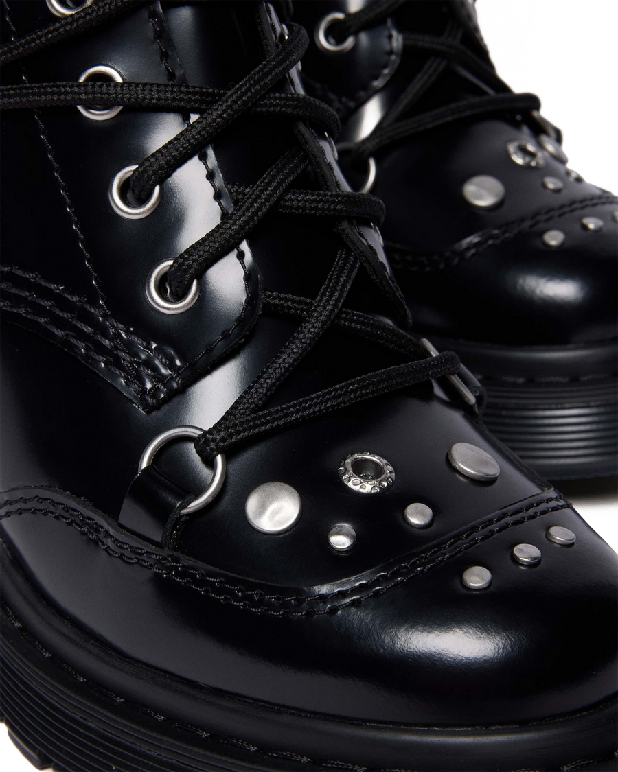 CHESNEY STUDDED BUTTERO LEATHER FLARE HEEL BOOTS - view 2
