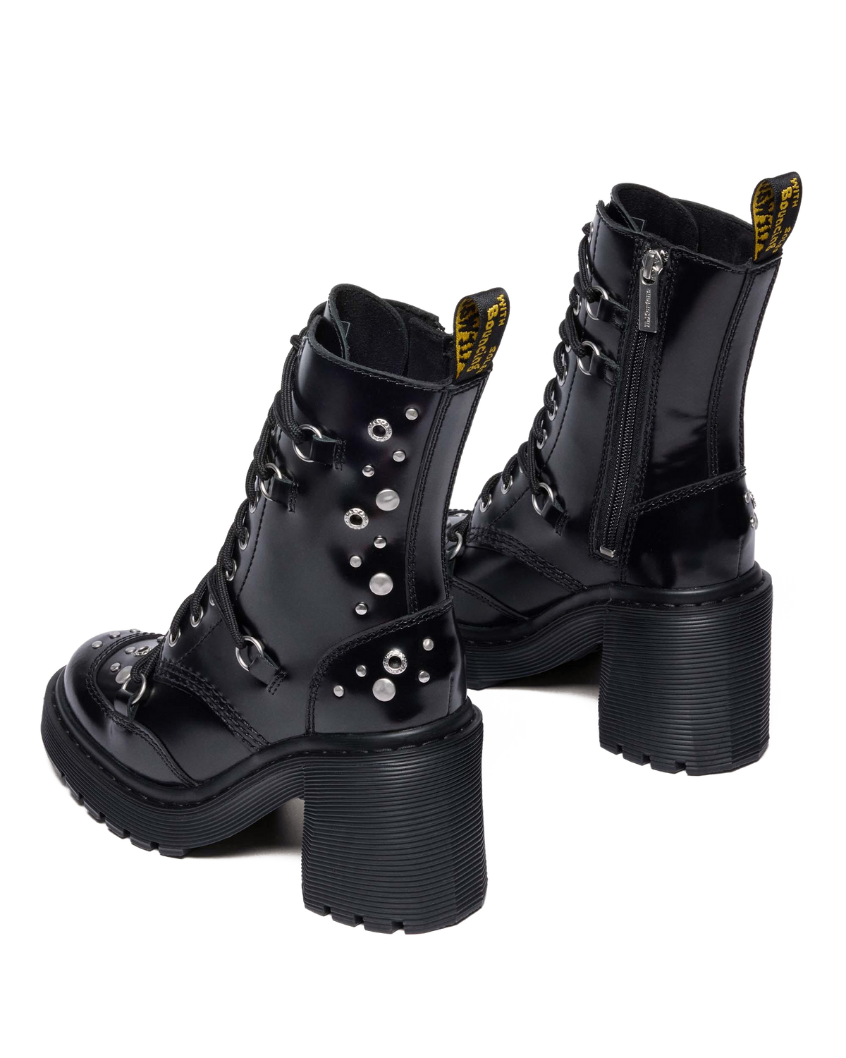 CHESNEY STUDDED BUTTERO LEATHER FLARE HEEL BOOTS - view 5
