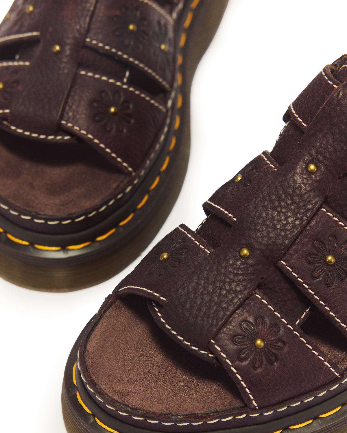 Wrenlie Open Toe Grizzly Leather Fisherman Platform Sandals - view 8