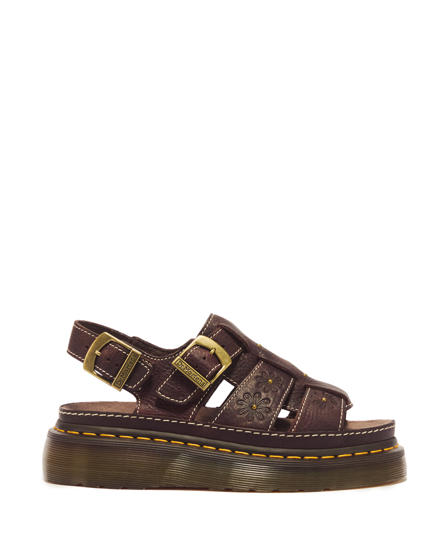 Wrenlie Open Toe Grizzly Leather Fisherman Platform Sandals - view 1