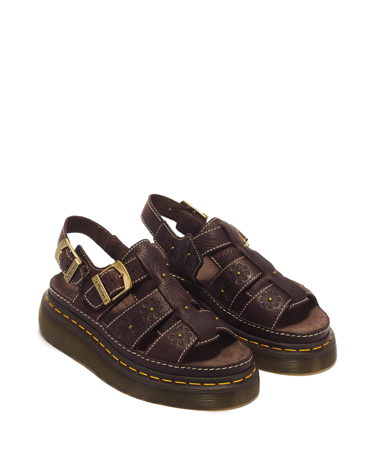 Wrenlie Open Toe Grizzly Leather Fisherman Platform Sandals - view 5