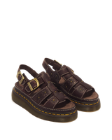 Wrenlie Open Toe Grizzly Leather Fisherman Platform Sandals - view 5