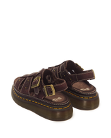 Wrenlie Open Toe Grizzly Leather Fisherman Platform Sandals - view 6
