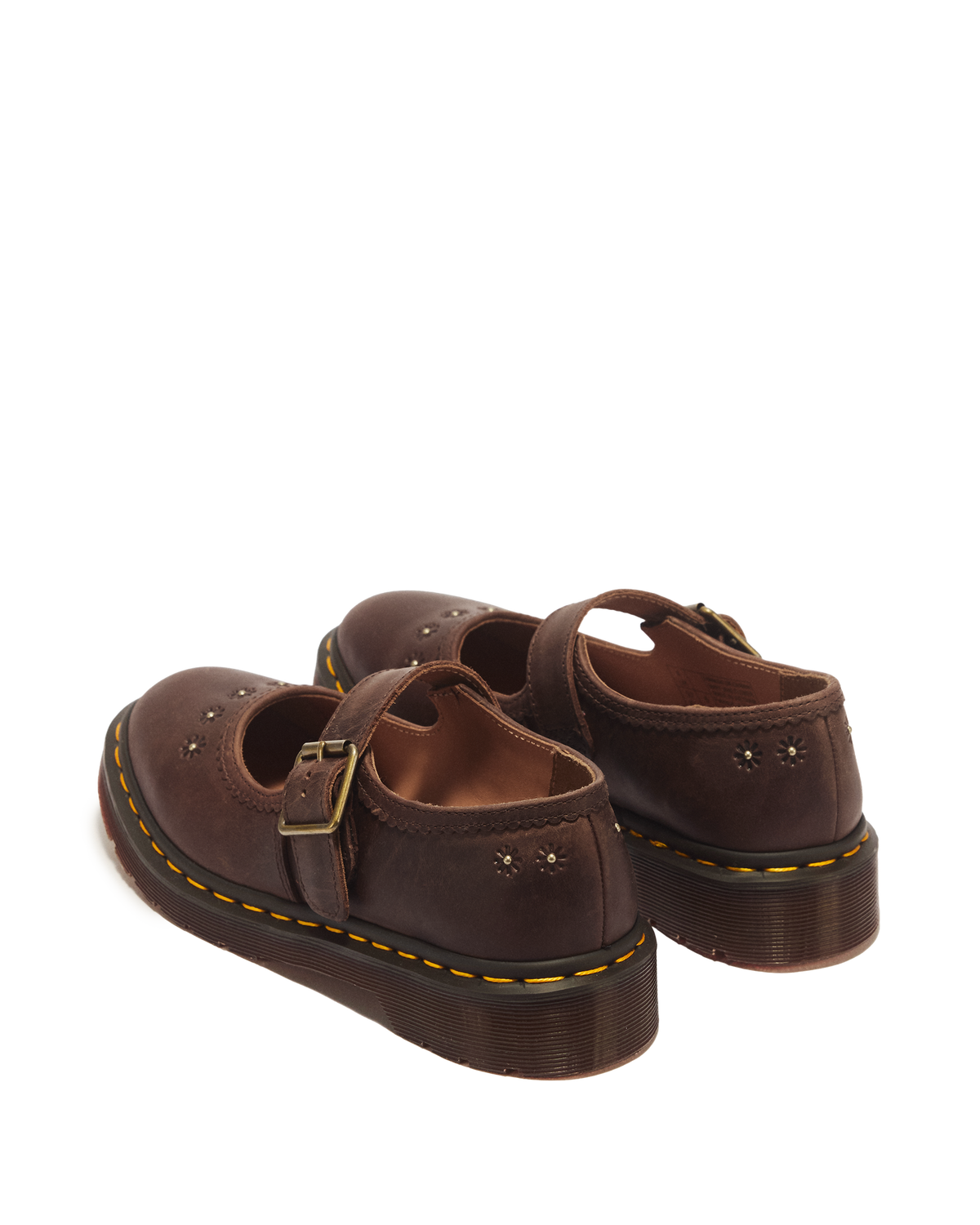 Mary Jane Flower Crazy Horse Leather Shoes - view 6