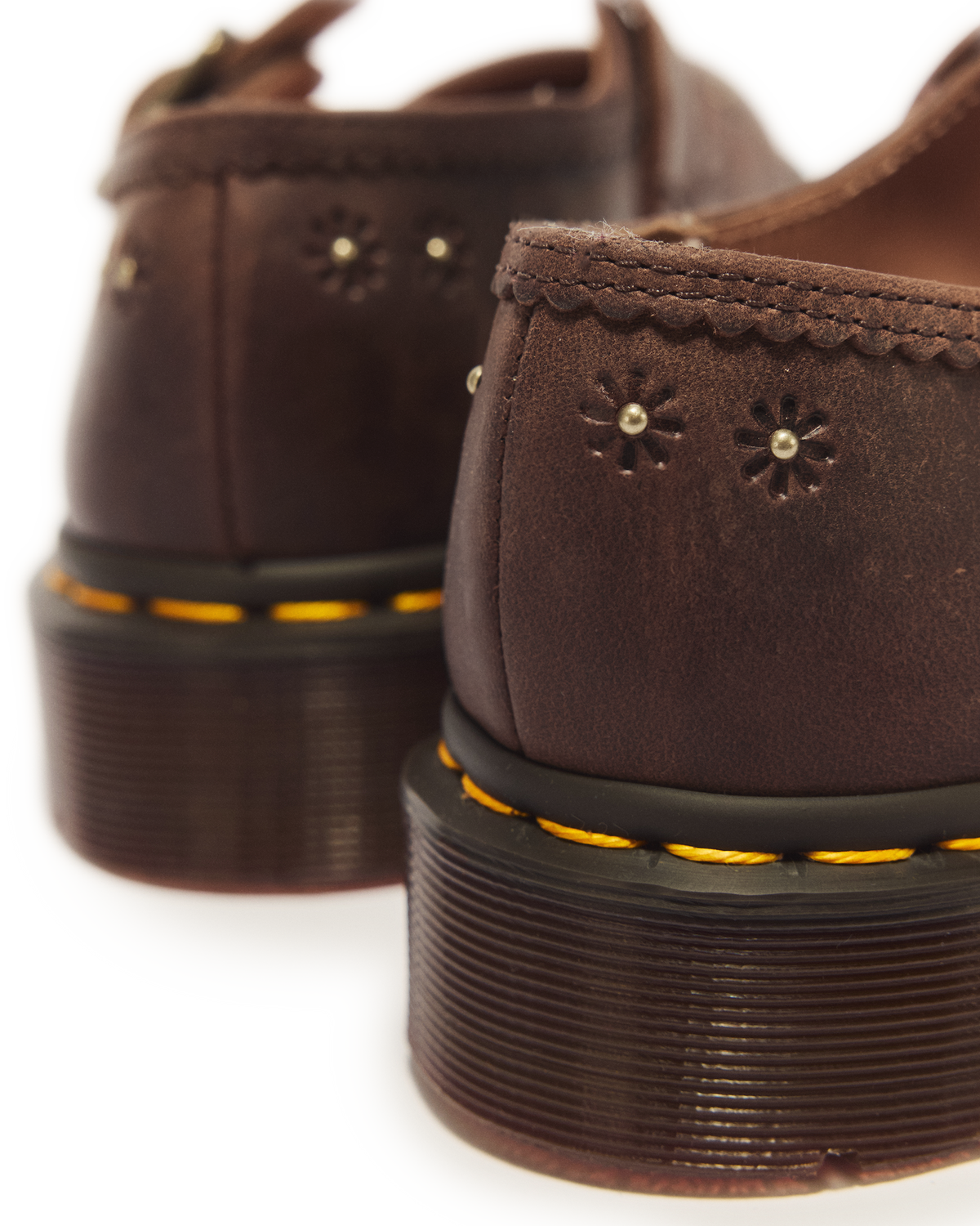 Mary Jane Flower Crazy Horse Leather Shoes - view 8