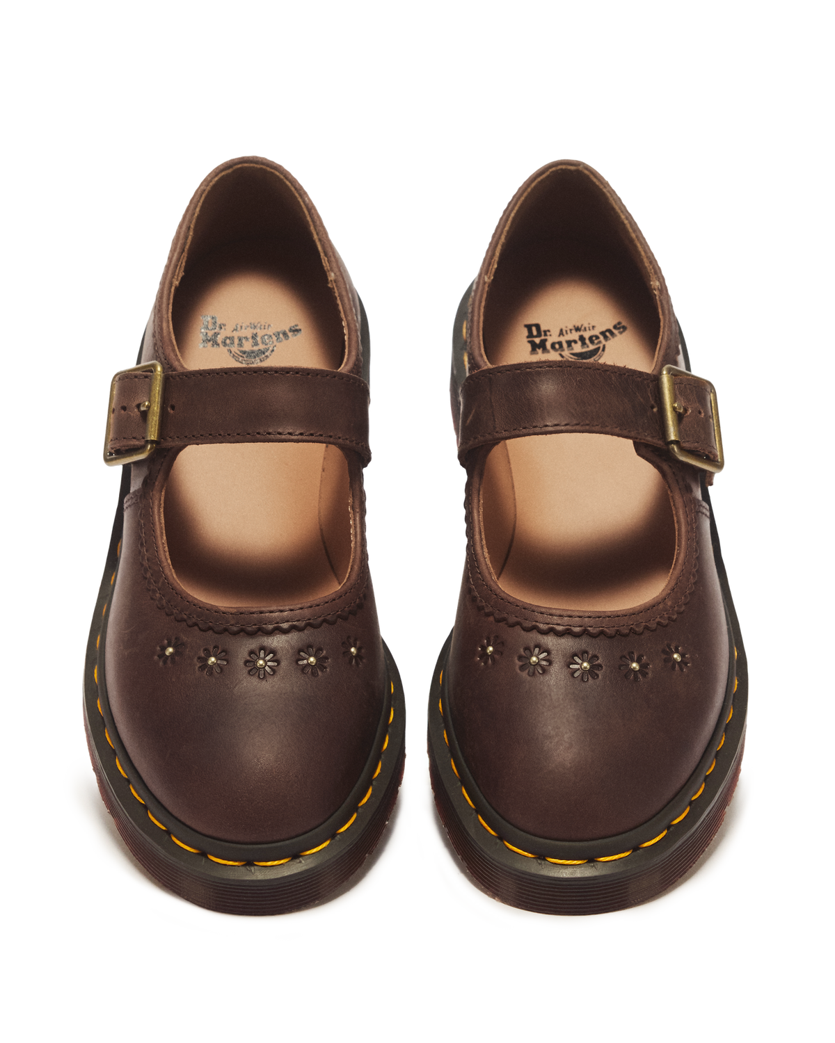 Mary Jane Flower Crazy Horse Leather Shoes - view 4