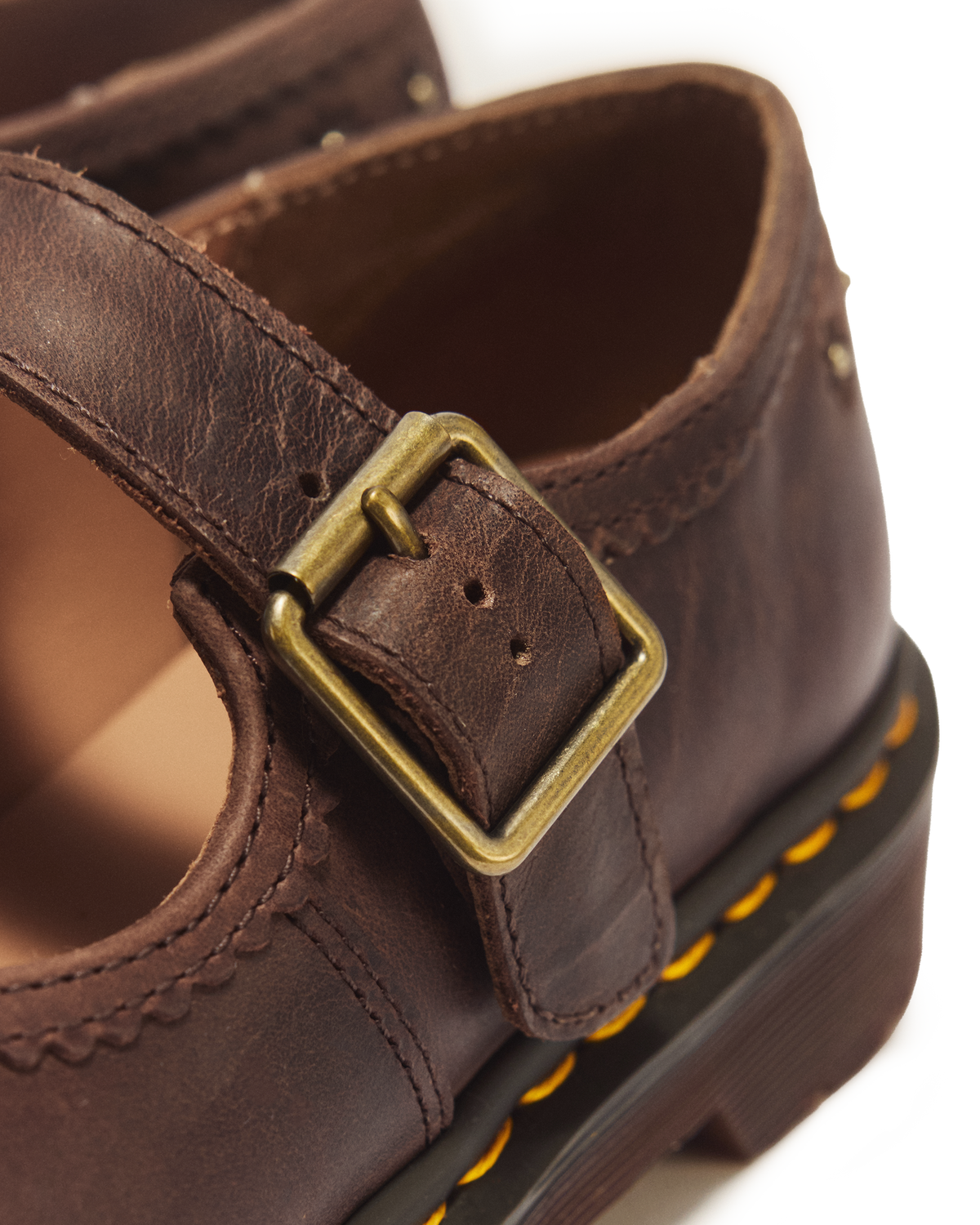 Mary Jane Flower Crazy Horse Leather Shoes - view 3