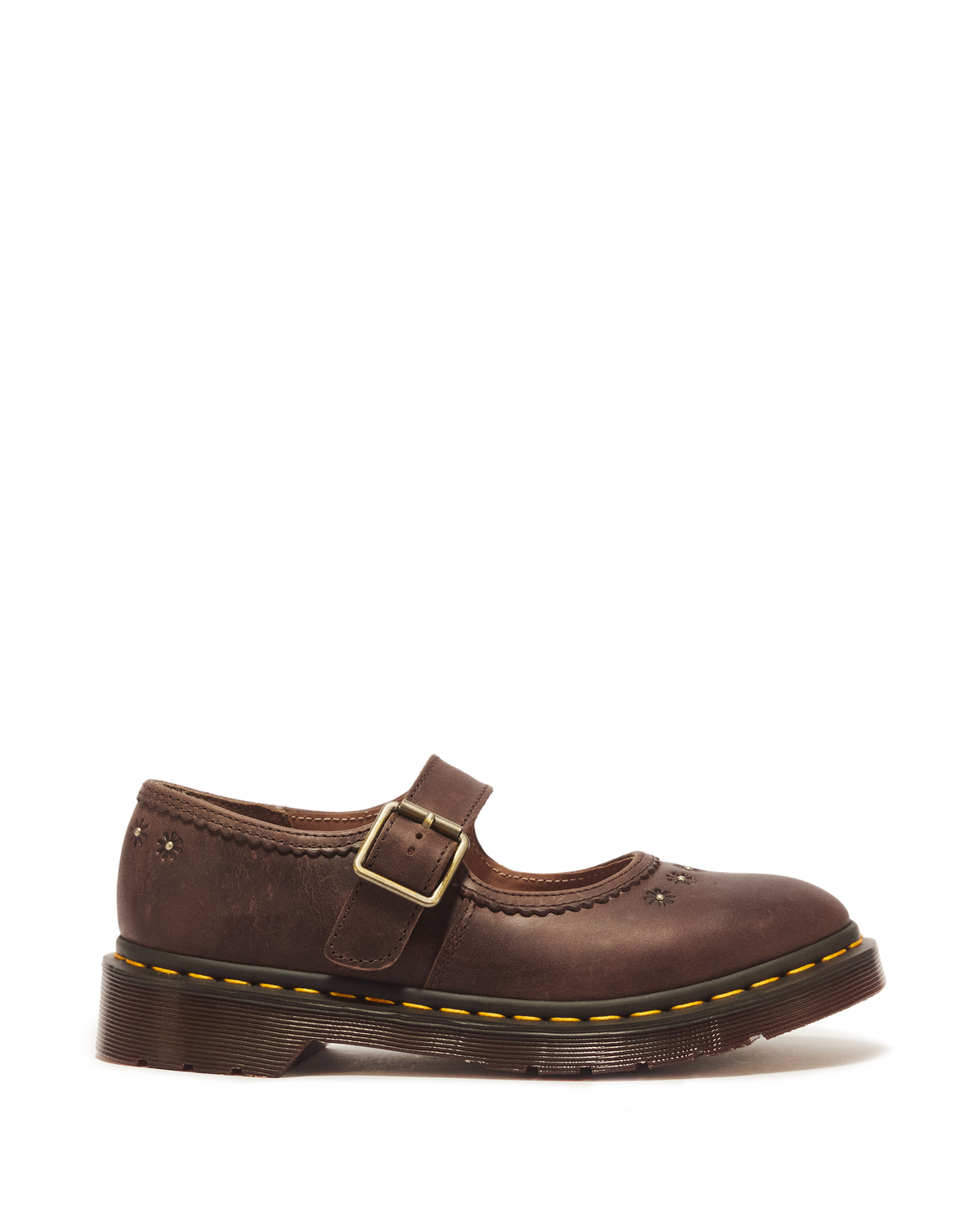 Mary Jane Flower Crazy Horse Leather Shoes - view 1