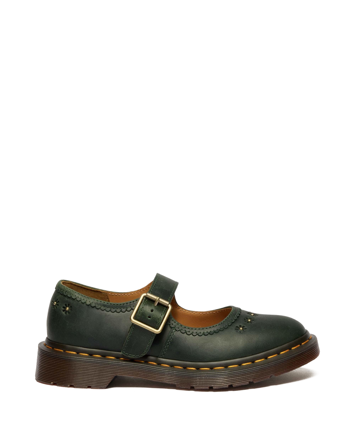 Mary Jane Flower Crazy Horse Leather Shoes - view 1
