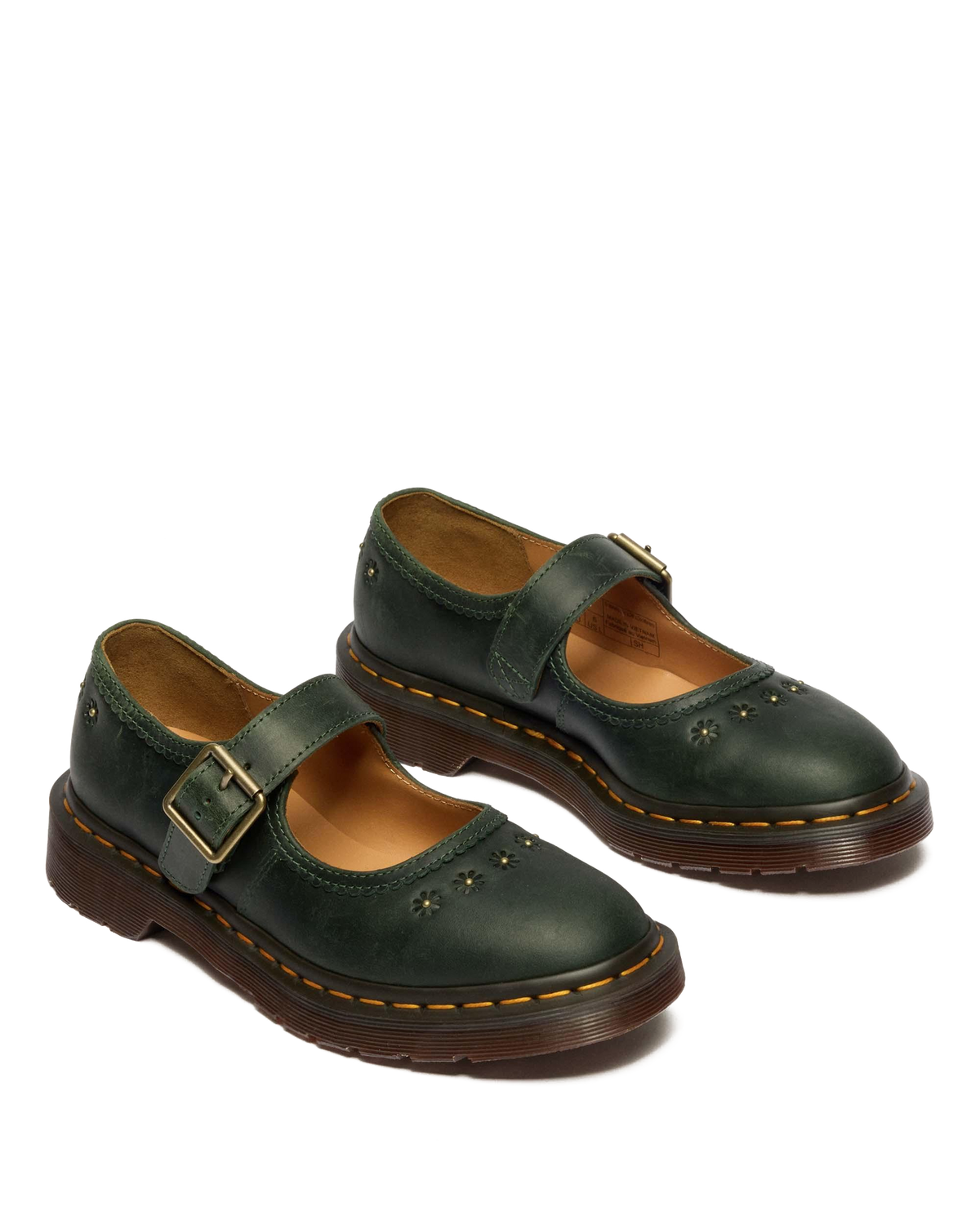Mary Jane Flower Crazy Horse Leather Shoes - view 4
